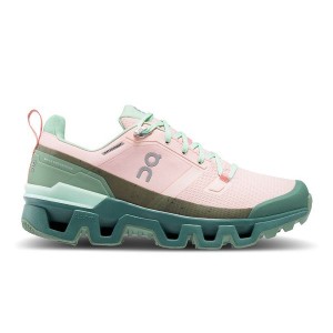 On Running Cloudwander Waterproof Women's Hiking Shoes Pink / Green | 6739845_SG
