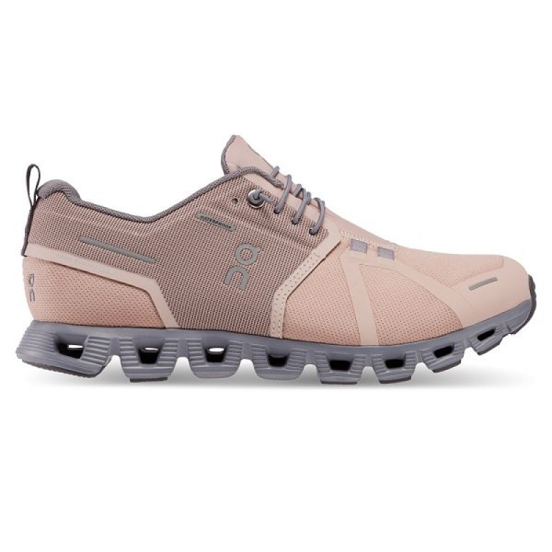 On Running Cloud 5 Waterproof Women\'s Sneakers Rose / Khaki | 387621_SG
