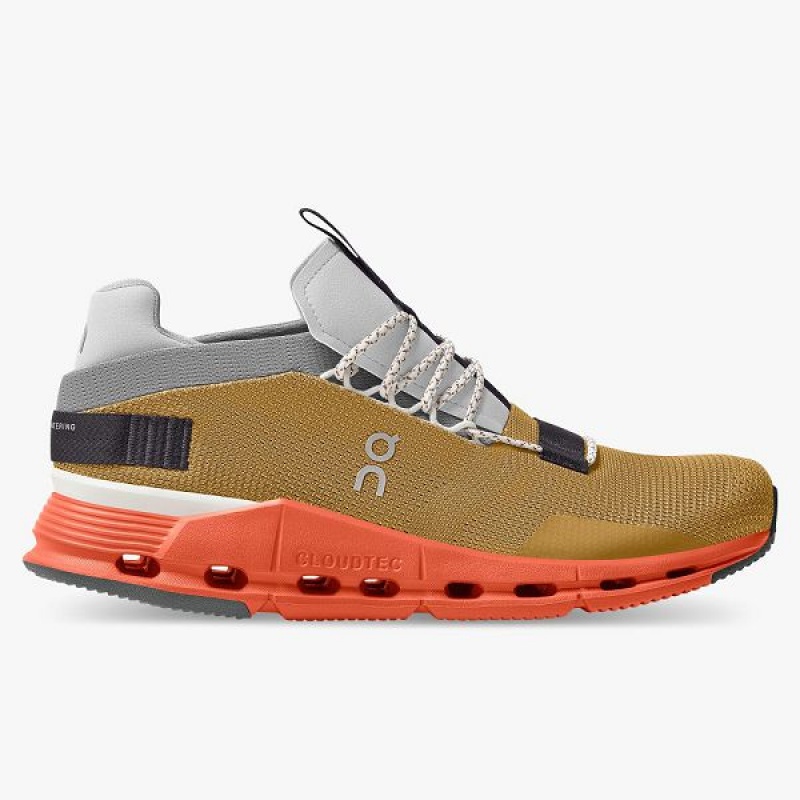 On Running Cloudnova Men\'s Sneakers Brown / Orange | 4589701_SG